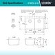 preview thumbnail 4 of 6, 33 Inch Lexicon Platinum Quartz Composite Drop-in Undermount Double Bowl Galaxy White Kitchen Sink LP-800TM-W-SO
