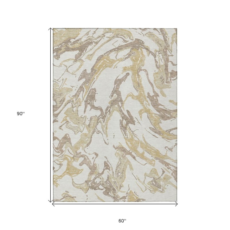 HomeRoots Abstract Transitional Rectangle Outdoor Rug