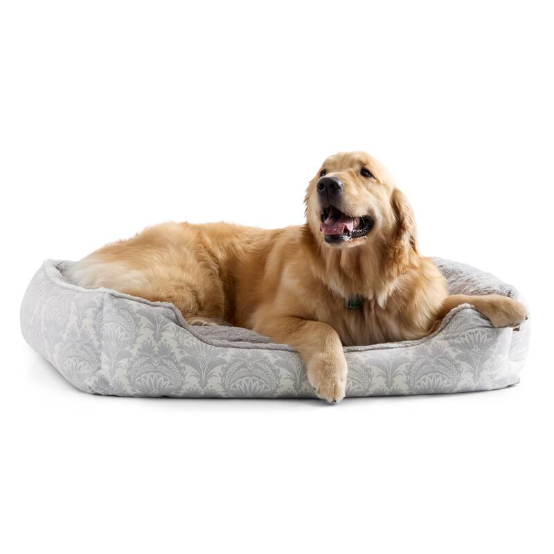 NICOLE MILLER NEW YORK PET Mod Damask Plushy Bolster Cozy & Calming Pet