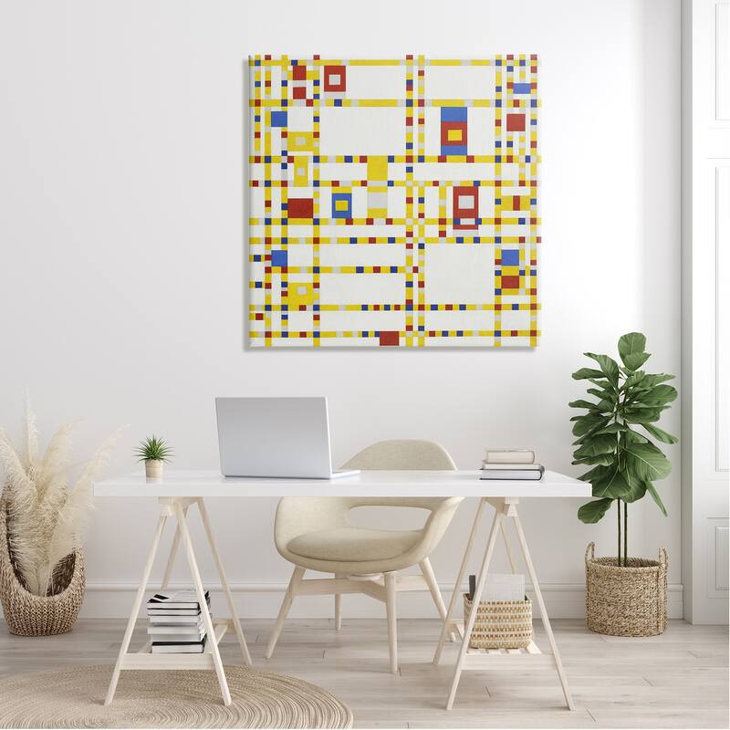 Stupell Broadway Boogie Woogie Piet Mondrian Classic Abstract Painting Canvas Wall Art, Design by one1000paintings