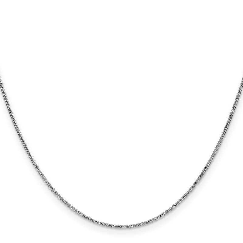 Curata 14k White Gold Solid Polished 1mm Cable Chain NecklaceOptions 16 18 20 22 24 26 30