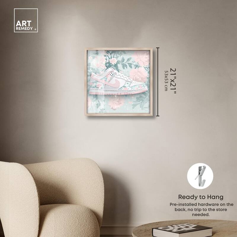 Dainty Floral Sneaker Shadowbox by Art Remedy
