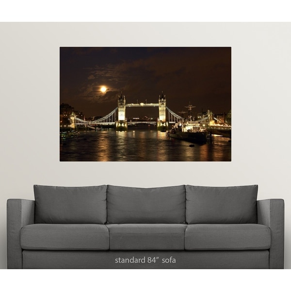 HMS Belfast warship London Bridge Canvas Wall Art Picture Print