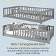 preview thumbnail 27 of 32, Twin Size Floor Bed for Kids with Safety Guardrails and Door and Slats