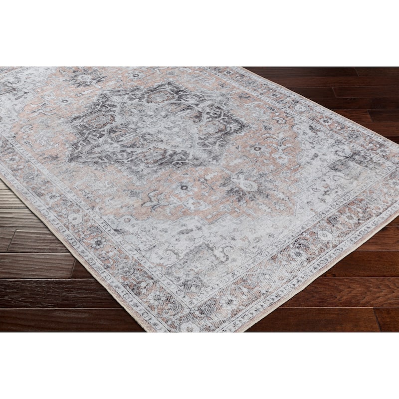 Livabliss Melite Traditional Medallion Machine Washable Area Rug