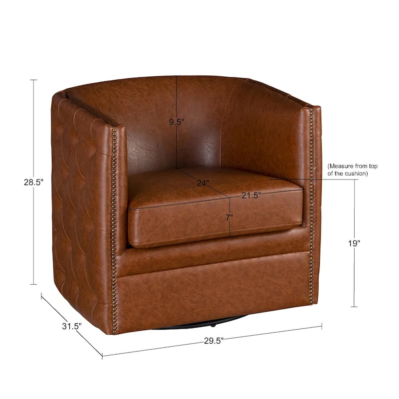 Madison Park Wilmette 360-degree Tufted Barrel Swivel Chair