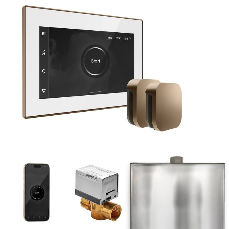 Mr Steam BXX Xbutler Max Package Steam Shower Control Package with - White / Nouveau Bronze