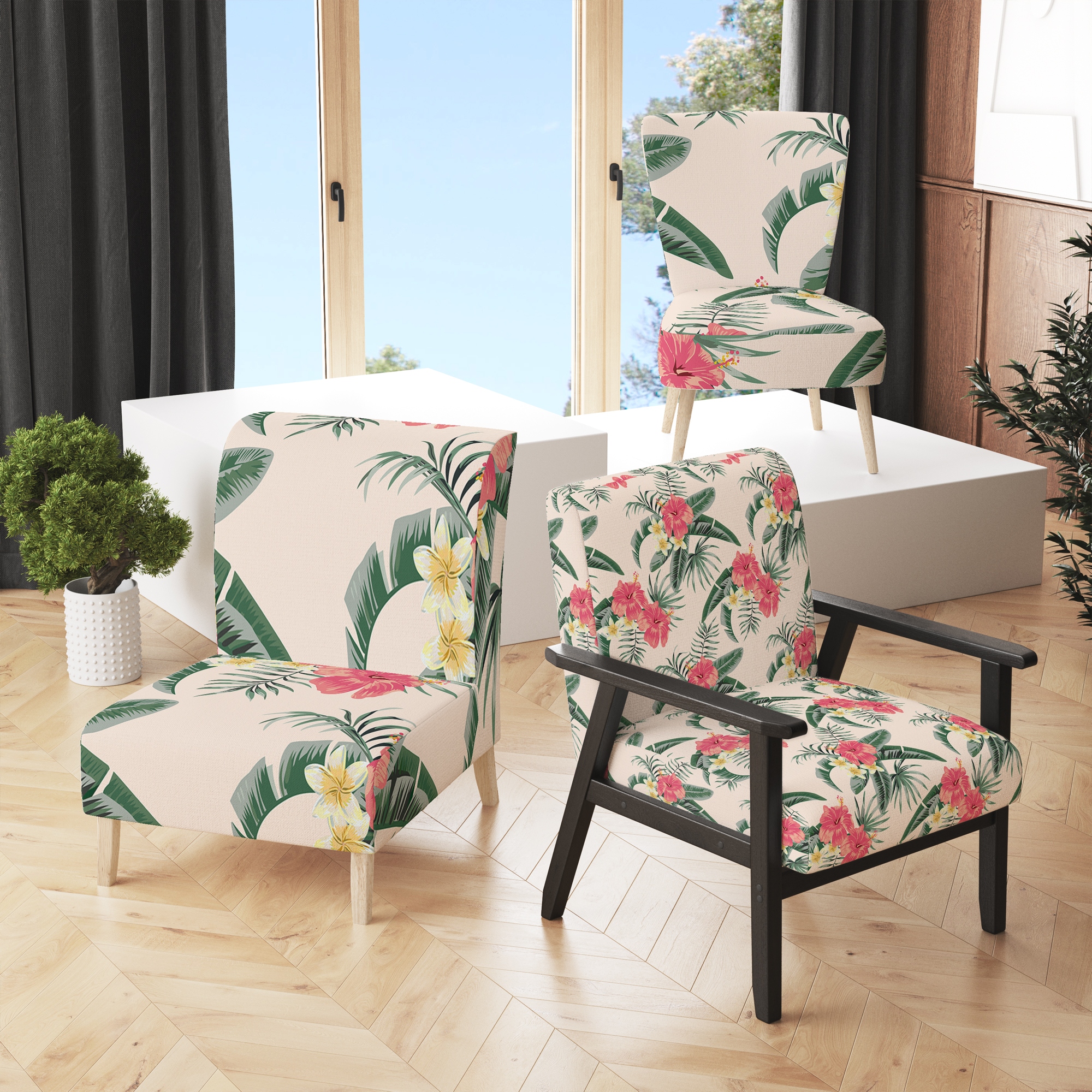 Tropical print armchair clearance