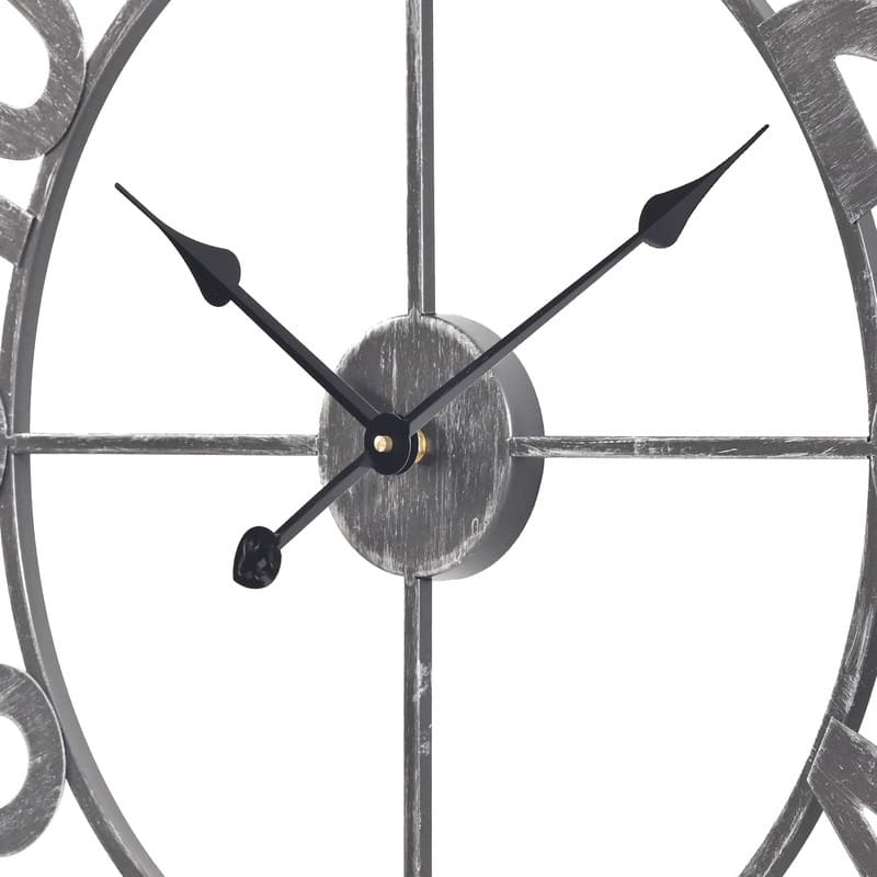 Utopia Alley Manhattan Industrial Wall Clock - Large Wall Clock, Iron Wall Decor, Metal Wall Clock (32" Analog, Pewter) - 30"