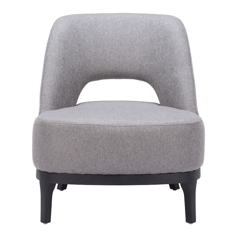 HomeRoots 26" Gray And Black Fabric Lounge Chair - 25.6' X '30.5' X '28.7