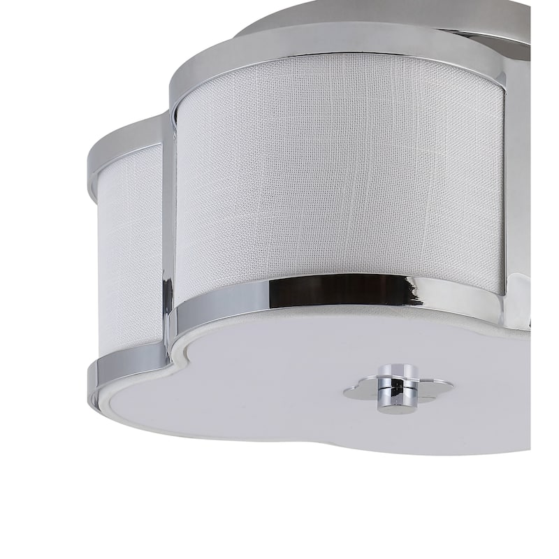 Frank Scalloped Shade Metal Classic Glam LED Flush Mount, by JONATHAN Y