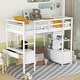 preview thumbnail 3 of 28, Twin Size Loft Bed with Built-in Desk with Two Drawers,Shelves,Multifunctional Loft Bed with Storage
