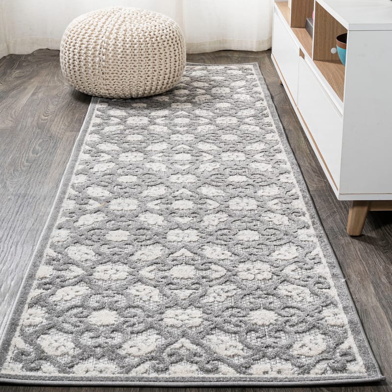 JONATHAN Y Crisantemo Tile Trellis High-Low Indoor/Outdoor Area Rug