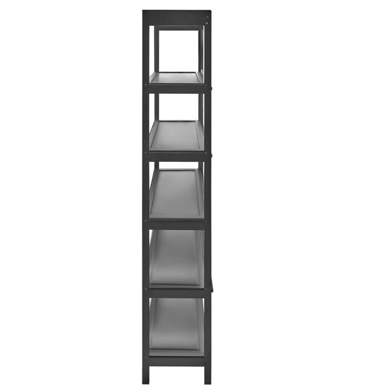 Black Acrylic 5-Tier Display Cabinet with Flip Doors and Shelves - 32.28 × 12.60 × 67.72 inch