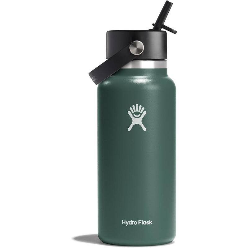 Standard Wide Flex Straw Cap Insulated Water Bottle, 32oz, Fir