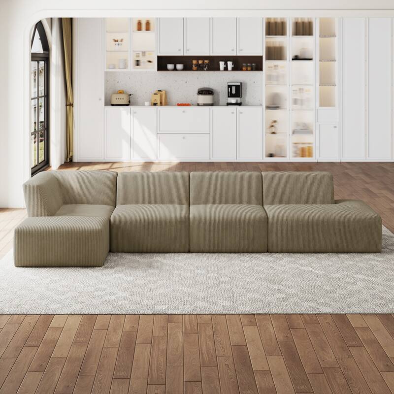 Oversized Corduroy Modular Sectional Fabric Sofa