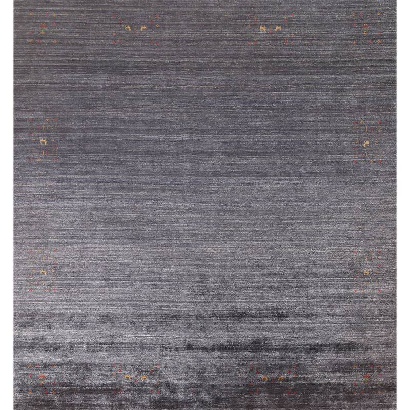 Tribal Gabbeh Oriental Square Rug Hand-Knotted Wool Carpet - 9'8" x 9'9"