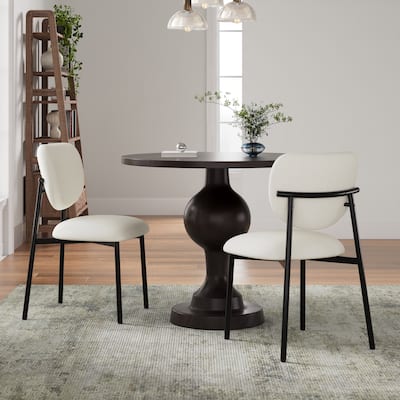 Upholstered Dining Chairs With Metal Legs (Set of 2)