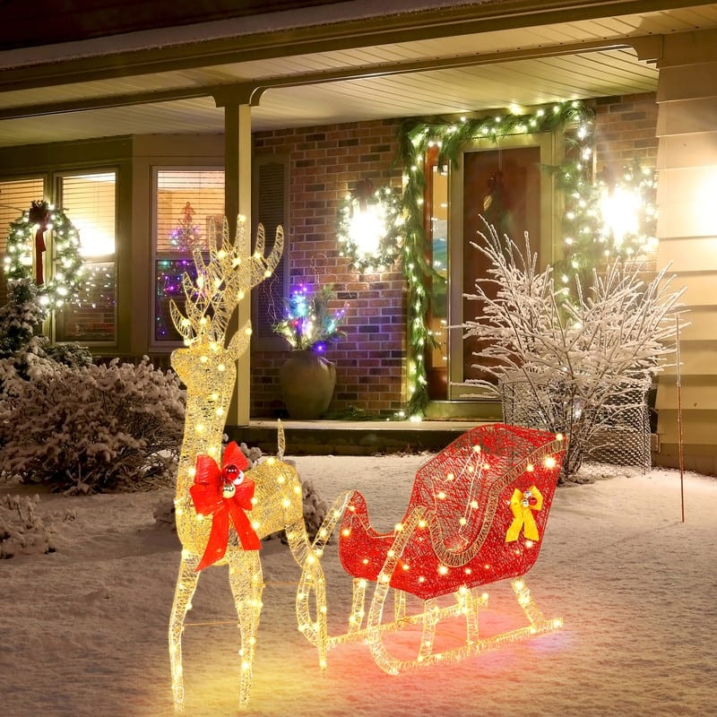 Patio Yard Garden Christmas Holiday Decoration with Lights