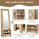 preview thumbnail 4 of 6, 2-in-1 Wooden Cosmetics Storage Cabinet with Full-Length Mirror and Bottom Rack - 21" x 16" x 68" (L x W x H)