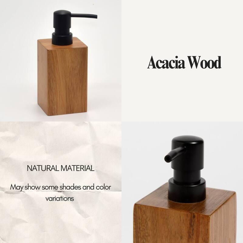 Acacia Wood Bathroom Accessory Set Collection