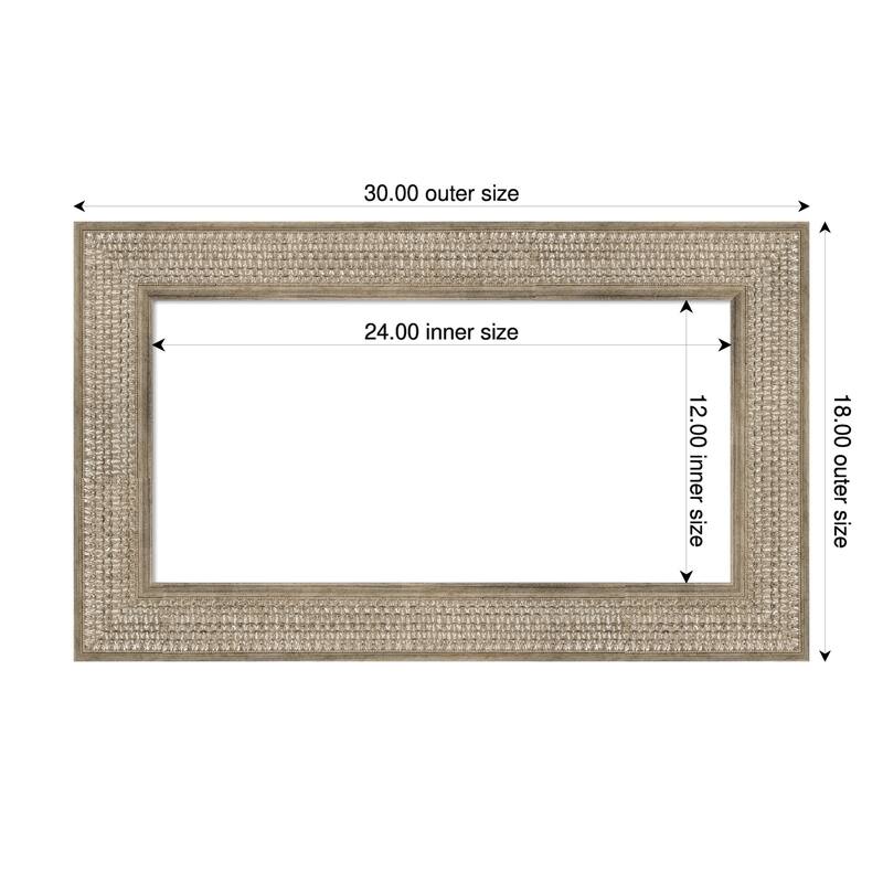 Amanti Art Trellis Gold Framed Dry Erase Magnetic Board - 30 x 18 in - Trellis Silver
