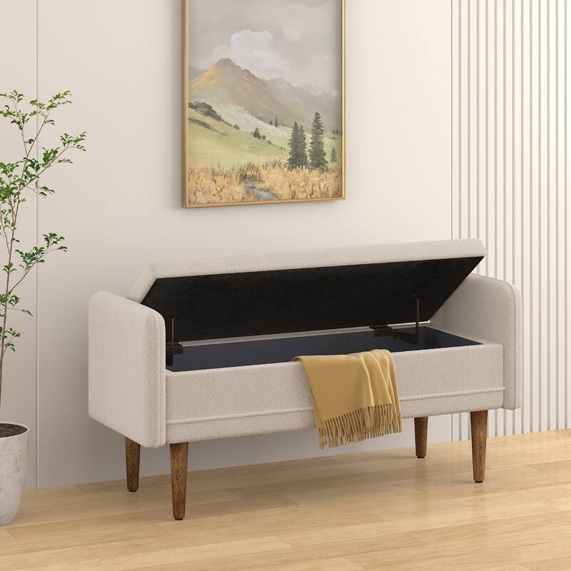 Teddy velvet storage stool