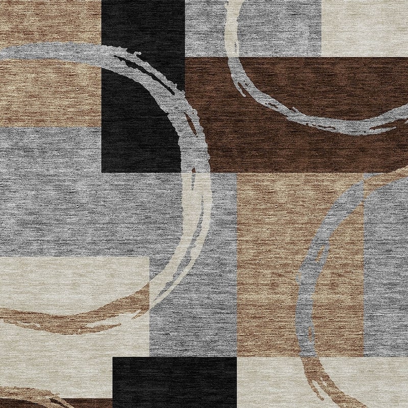 HomeRoots Geometric Modern Rectangle Outdoor Rug