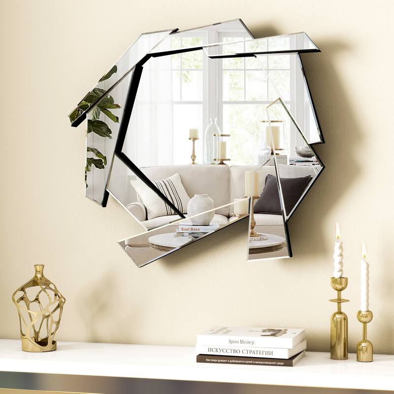 Modern Frameless Accent Wall Mirror - Silver