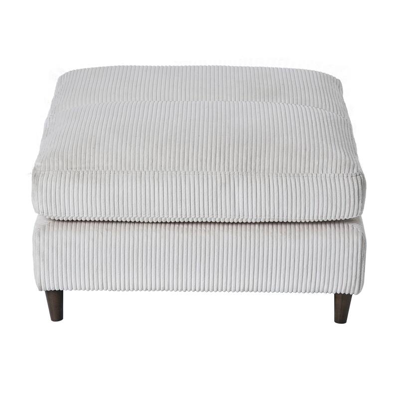 U-Shaped Modular Sectional Sofa with Ottoman, Oversized Corduroy Convertible Sofa, 6 Seater Sofa with Pillow & Storage Pockets