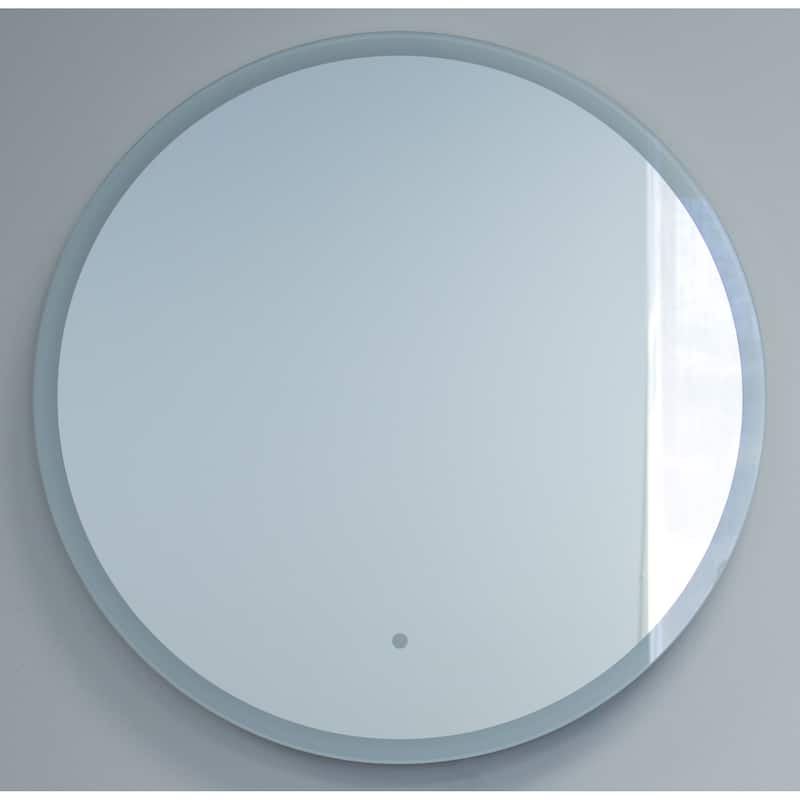 Miseno 36" W x 36" H Circular Frameless Wall Mounted Mirror with LED