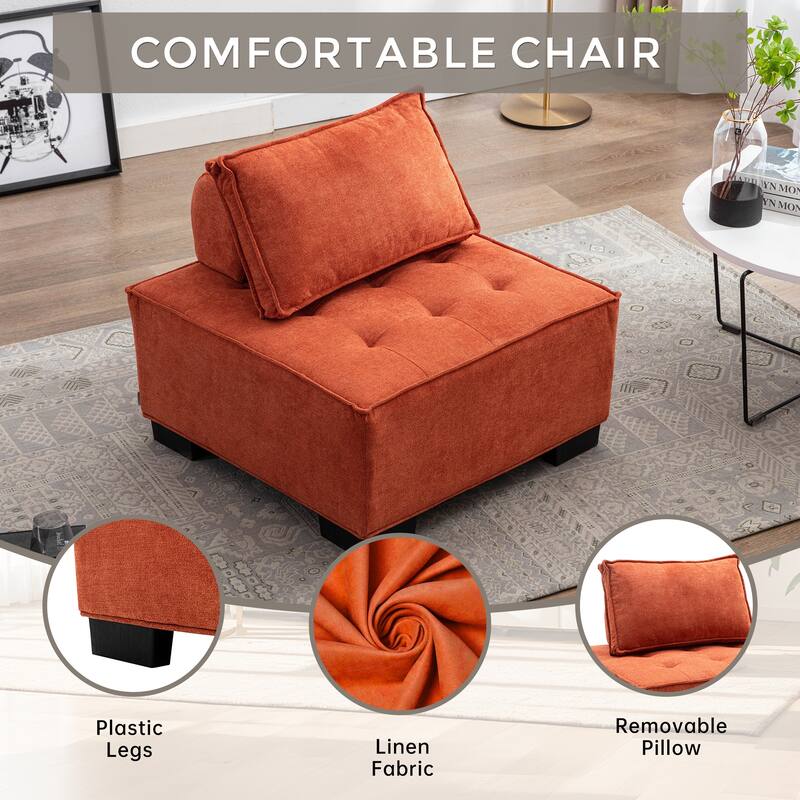Modern Upholstered Living Room Chairs Set of 2
