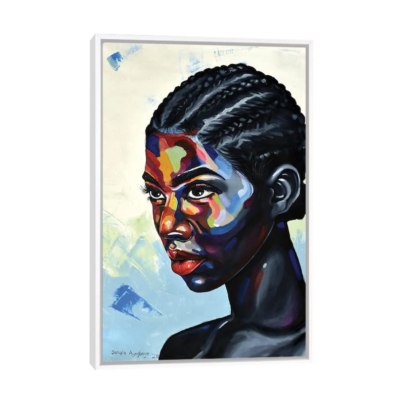 iCanvas "Looking Beyond" by Damola Ayegbayo Framed Canvas Print - White - 26x18