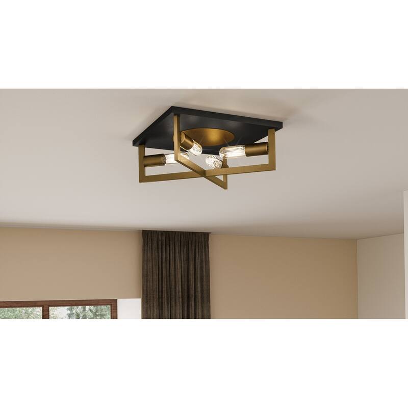 Brunson 4-Light Aged Brass Flush Mount