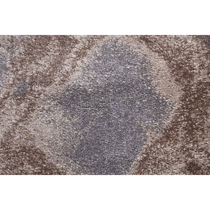 Turkish Abstract Brown Transitional Oriental Rug Contemporary Carpet
