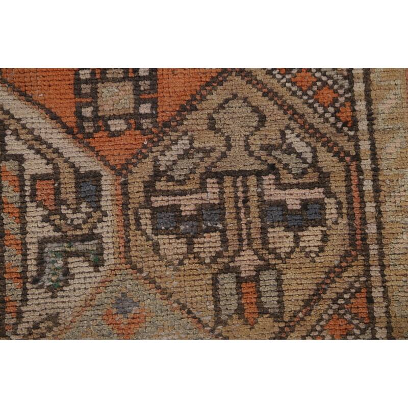 Orange Bakhtiari Persian Vintage Area Rug Handmade Wool Carpet - 6'4" x 9'3"