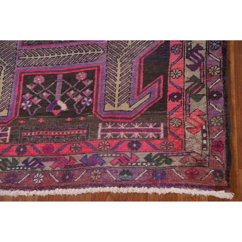 Meshkin Persian Antique Runner Rug Handmade Wool Carpet - 3'7" x 10'6"