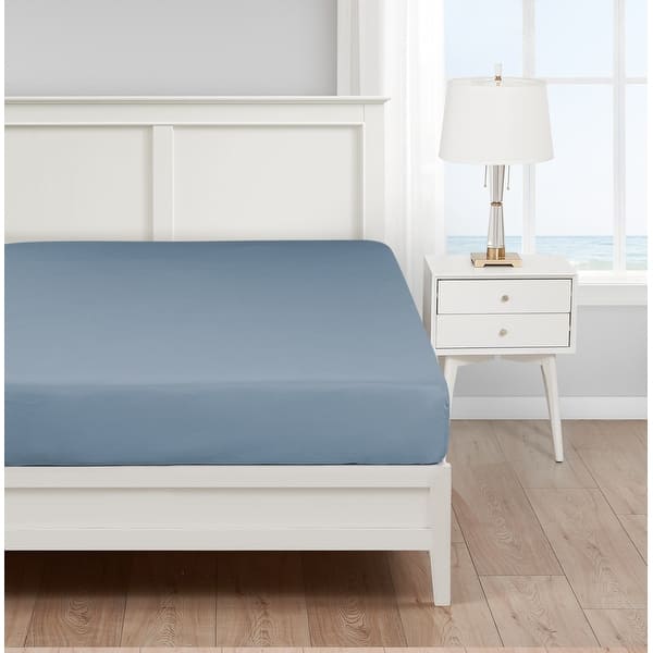 Nautica Cotton Blend Solid Fitted Sheet - On Sale - Bed Bath