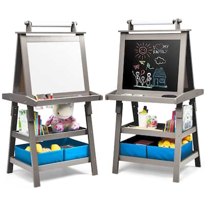 3 in 1 Kids Art Easel Double Sided Storage Easel w Storage Boxes