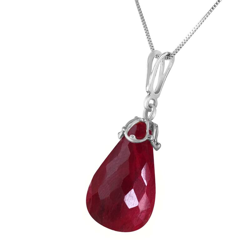 14.8 Carat 14K Solid Gold Elegant Necklace Briolette Natural Ruby