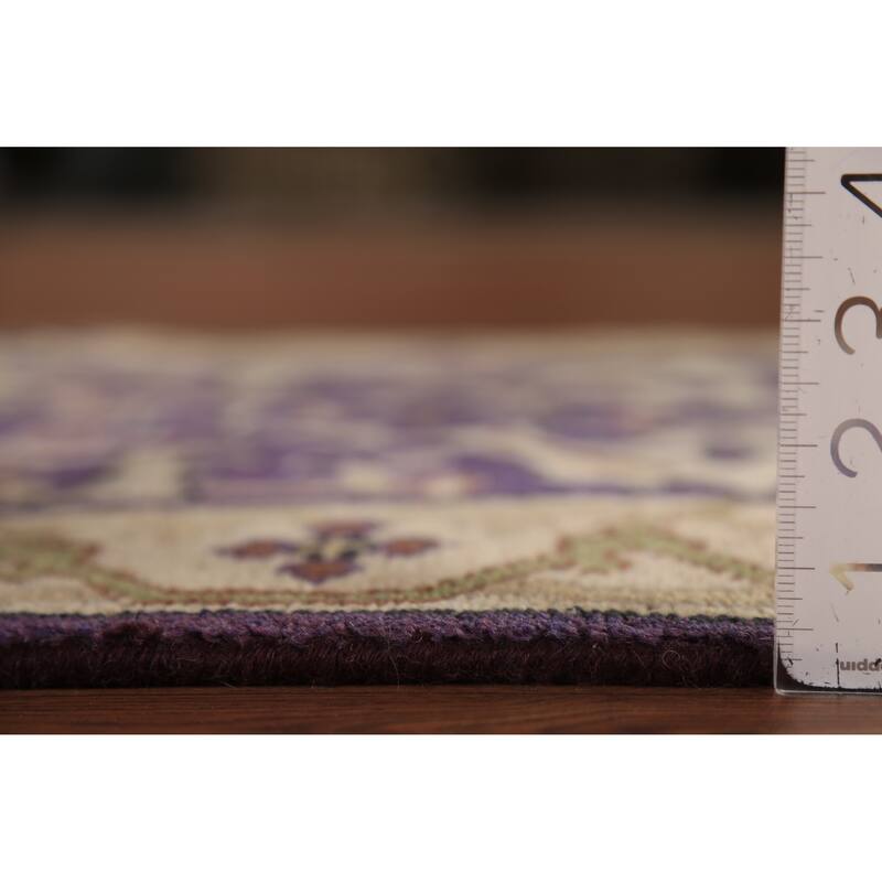 Purple Oushak Oriental Runner Rug Hand-Knotted Wool Carpet - 2'7" x 10'0"