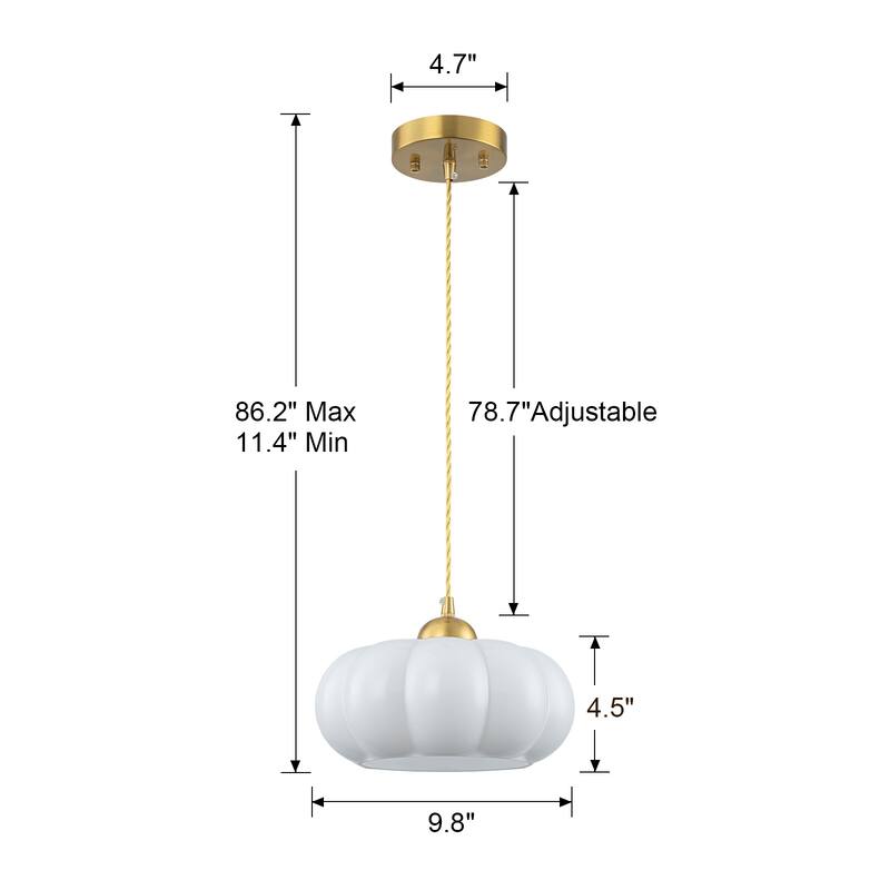 1-Light Gold Lantern Chandelier Drum Shape Hanging Kitchen Island Light