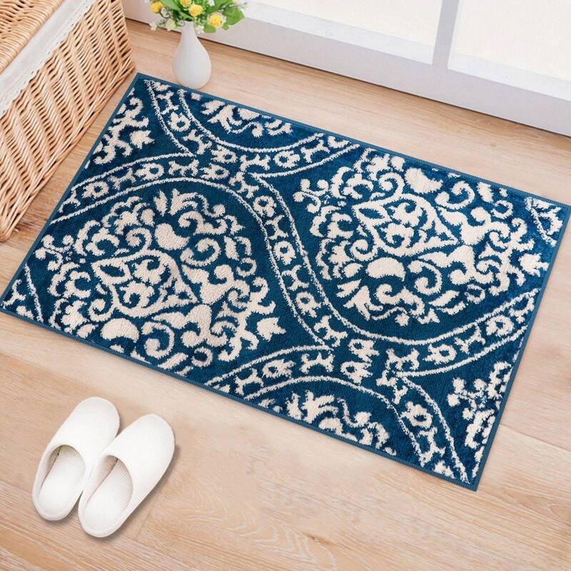 Porch & Den Pascuzzi Distressed Floral Damask Area Rug