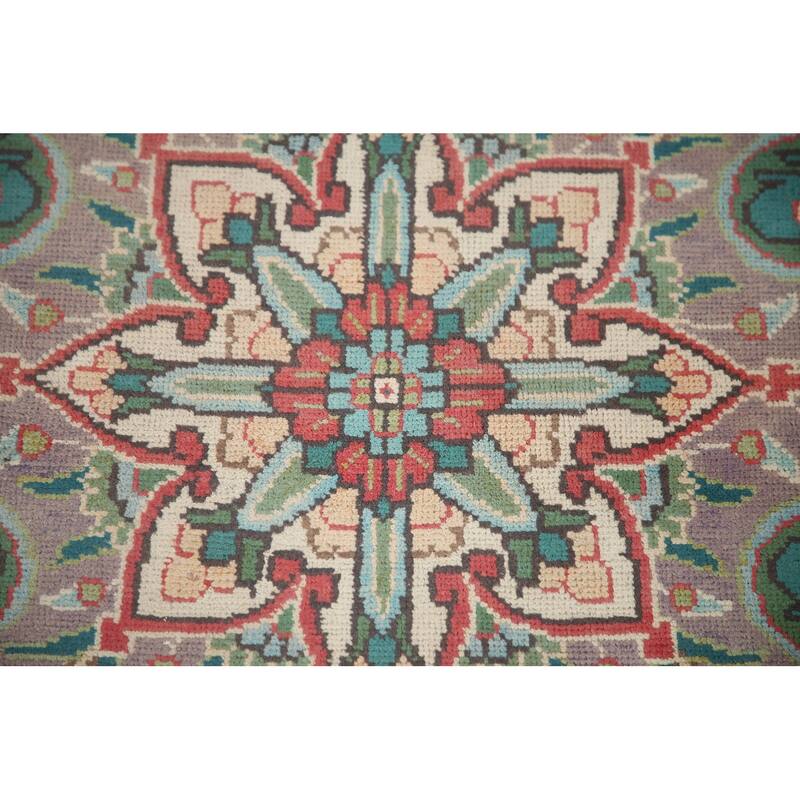 Hand Knotted Oriental 100% Wool Carpet Traditional Floral Red Tabriz Area Rug - 12' 8'' X 9' 8''