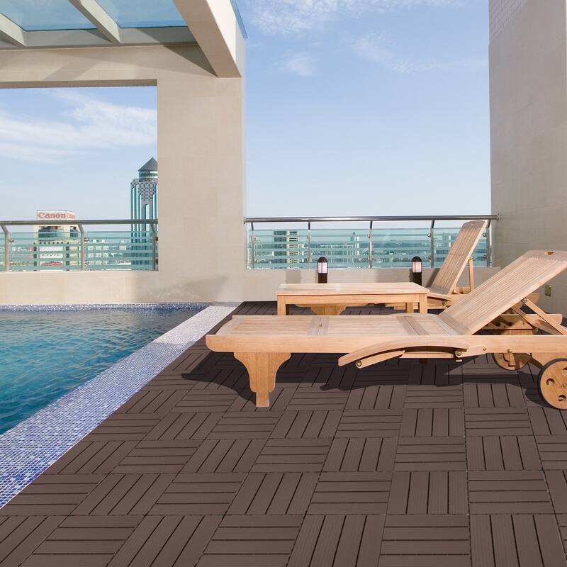 Plastic Interlocking Deck Tiles, 12.00"x12.00"(Pack of 44), Patio Flooring Outdoor Waterproof All Weather Use for Garden