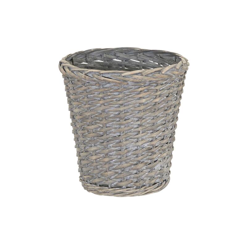 Household Essentials Willow Weave Wicker Waste Basket, Gray