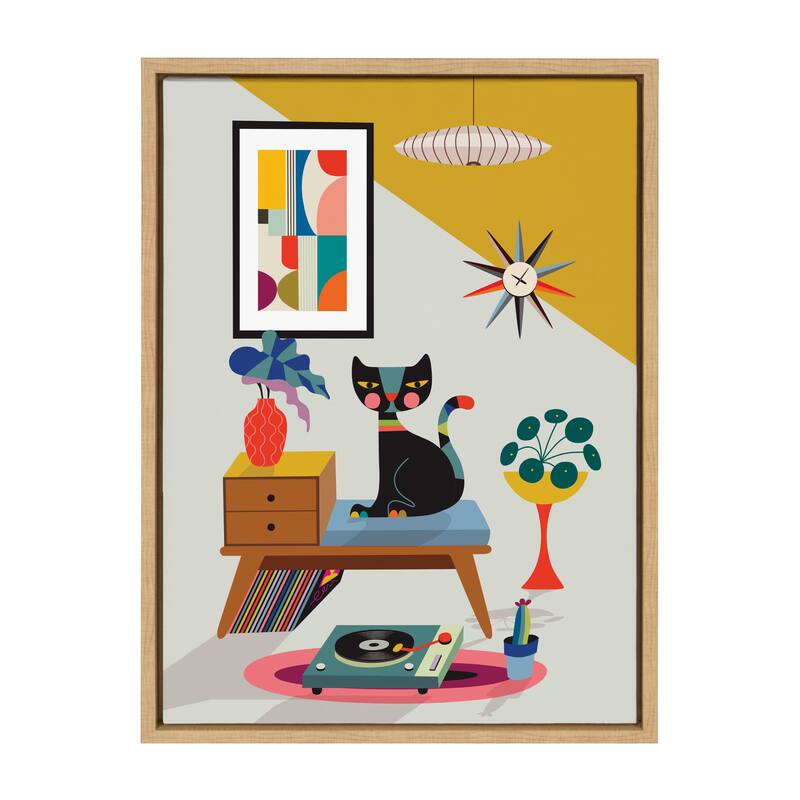 Kate and Laurel Sylvie Player Framed Canvas by Rachel Lee - 18x24 - Plastic - Natural