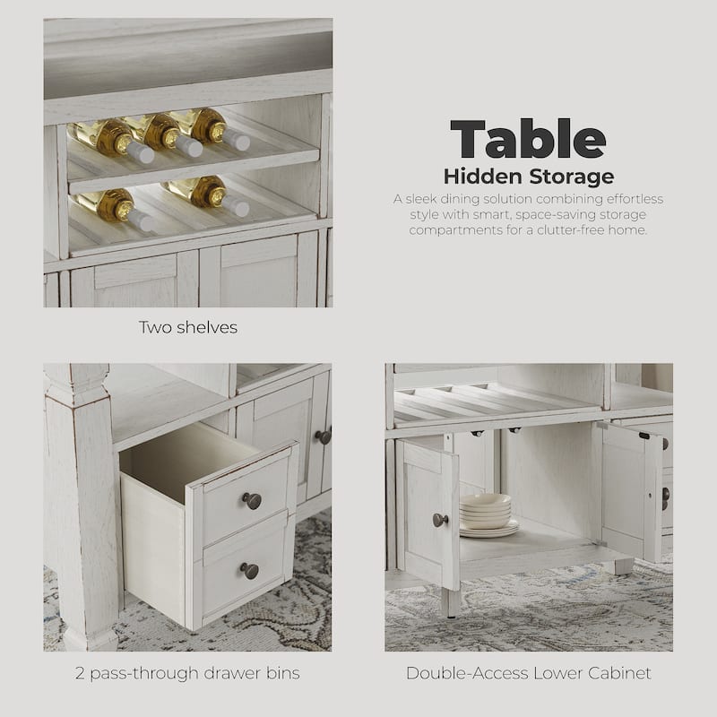 Signature Design by Ashley Robbinsdale White Counter Height Dining Table - 36"W x 72"D x 37"H