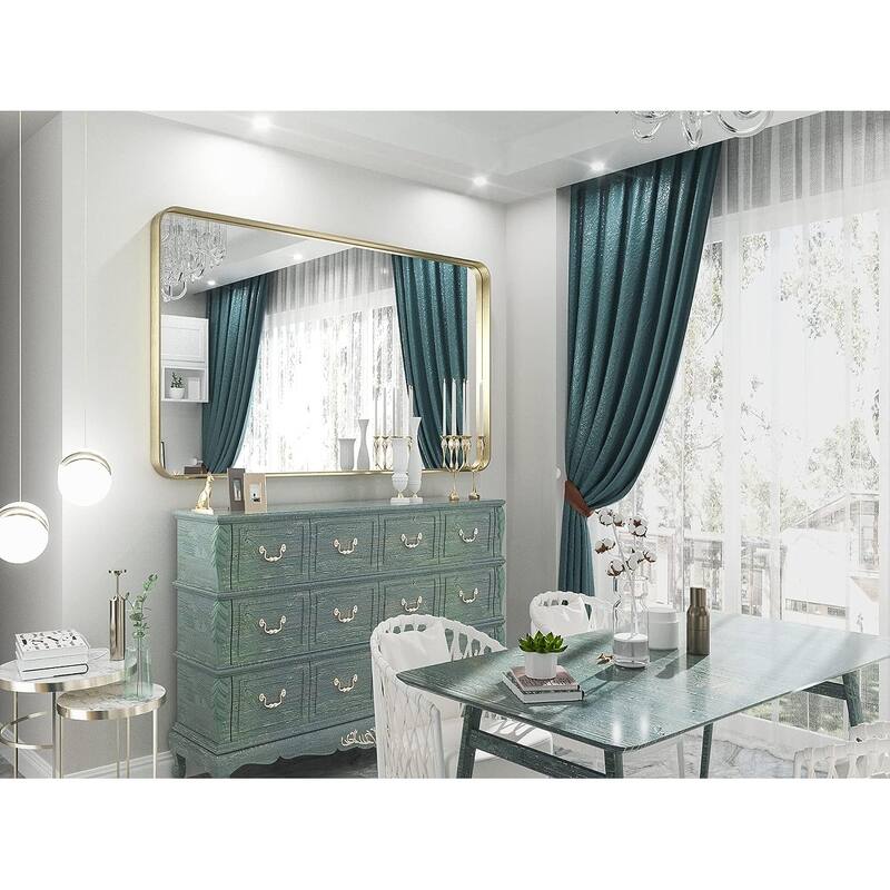 TETOTE Modern Bathroom Vanity Mirror Metal Frame Wall Mounted