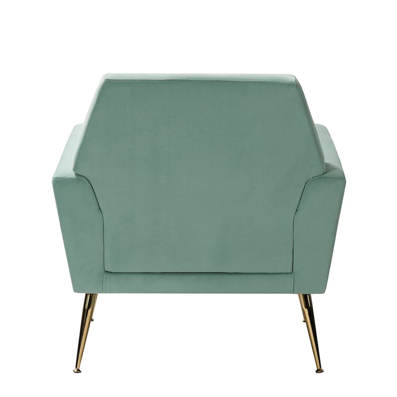 Lilia Contemporary Velvet Upholstered Tufted Back Armchair with Metal Golden legs Set of 2 by HULALA HOME